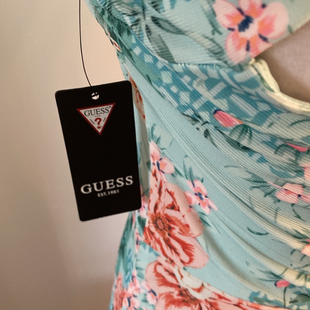 Guess NWT size 6 bodycon mint floral dress - Picture 8 of 12
